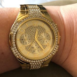 Men’s Guess watch  Goldtone with crystal